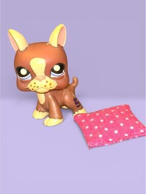 Littlest Pet Shop LPS Boston Terrier #1789 with Pillow Accessory